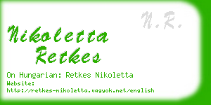 nikoletta retkes business card